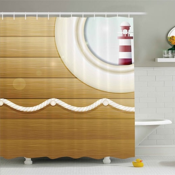 Ambesonne Bath Final Price Shower Curtain Porthole Nautical